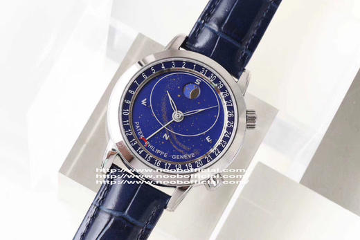 百达翡丽星空升级终极版6102款｜6104款超级复杂功能系列。日内瓦苍穹系列你可想象把星空佩戴在腕上吗？这款星空腕表独具特别星象功能，蓝色圆表盘上就能欣赏日内瓦苍穹图，还有金色月球运行轨迹 商品图0