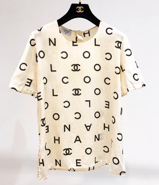chanel香奈儿米白色logo衬衫