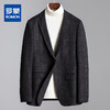 罗蒙西装男时尚修身男士西装休闲格子西服外套 商品缩略图2