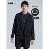 HIM漢崇 男装宽松秋季西装领外套时尚潮流假两件中长款男风衣 商品缩略图0