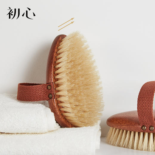 初心| 水滴形洗澡刷无柄款乌檀木猪鬃毛 商品图4