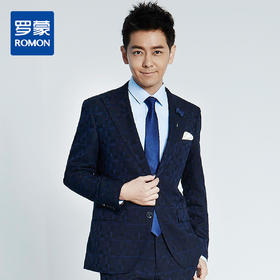 【明星款】罗蒙男士西服套装正装商务职业装新郎结婚礼服格纹西装