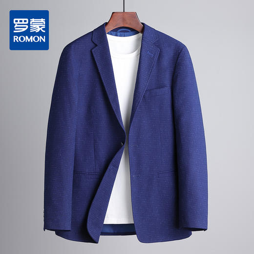 罗蒙西装男外套夏韩版修身男士休闲单服上衣便服商务通勤小西装 商品图0