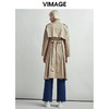 VIMAGE纬漫纪秋季新款经典百搭双排扣系带收腰风衣外套女长款V1404003D 商品缩略图4