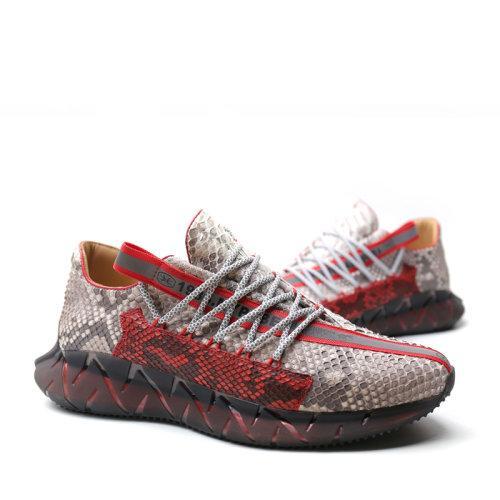 【20秋冬新款】UROK蟒蛇皮休闲运动鞋 时尚真皮舒适男鞋 商品图4