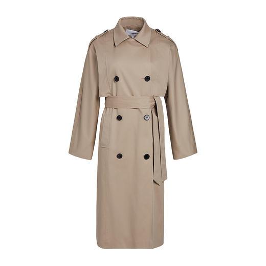 VIMAGE纬漫纪秋季新款经典百搭双排扣系带收腰风衣外套女长款V1404003D 商品图5