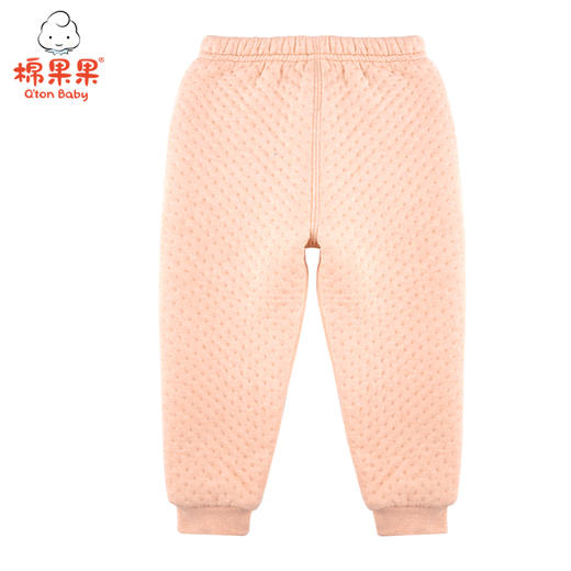 棉果果冬季新疆彩棉男童女童提花空气层长裤裤子M401200620636 商品图1