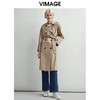 VIMAGE纬漫纪秋季新款经典百搭双排扣系带收腰风衣外套女长款V1404003D 商品缩略图1