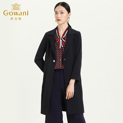 乔万尼早秋新款翻领小收腰显瘦气质干练六芒星设计垂感风衣ES3A566 商品图1