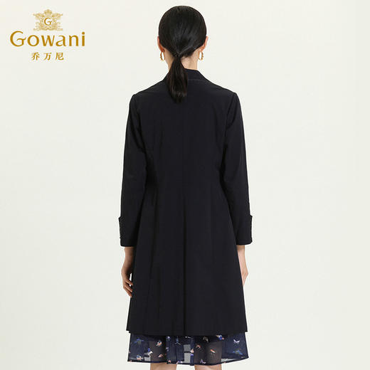 乔万尼早秋新款翻领小收腰显瘦气质干练六芒星设计垂感风衣ES3A566 商品图3