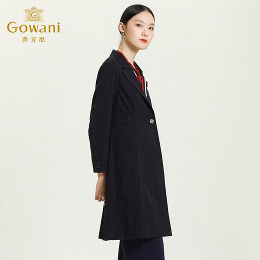 乔万尼早秋新款翻领小收腰显瘦气质干练六芒星设计垂感风衣ES3A566 商品图2