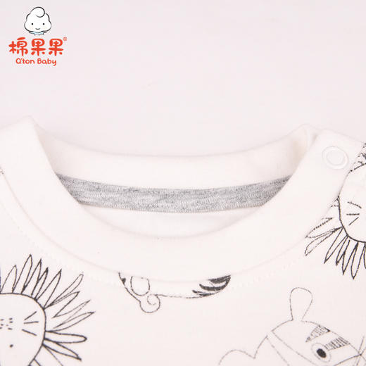 棉果果冬季男童上衣氨棉棉毛满印T恤M412140220641 商品图2