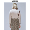 VIMAGE纬漫纪秋季新款时尚撞色宽松显瘦高领毛衣套头女上衣V1401010 商品缩略图3