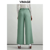 VIMAGE纬漫纪通勤职业干练百搭显瘦直筒阔腿裤长裤女V1405006D 商品缩略图3
