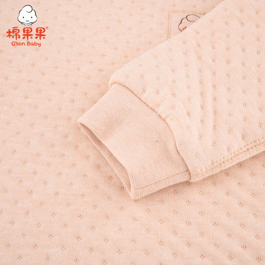 棉果果冬季新疆彩棉男童女童提花空气层偏襟开裆连体衣连身衣哈衣M401721620630 商品图1