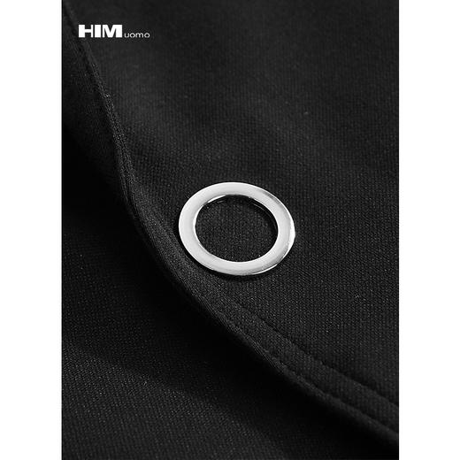 HIM漢崇 男装宽松秋季西装领外套时尚潮流假两件中长款男风衣 商品图3