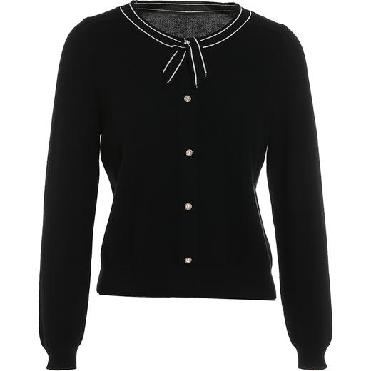 乔万尼新款100绵羊毛针织套头假门襟设计师款百搭上衣ES3M599 商品图4