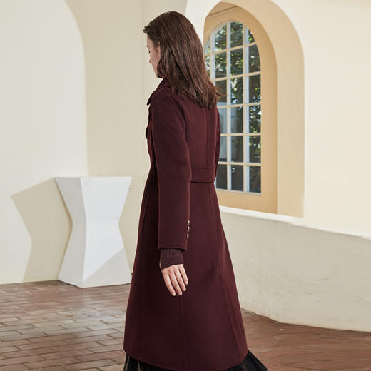 ND92Q斯尔丽瑟俪2020年冬季新品气质大翻领合体A摆中大衣外套 商品图1