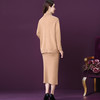 WXY-W-LH-19-28纯羊毛针织衫高领半身裙两件套 商品缩略图1