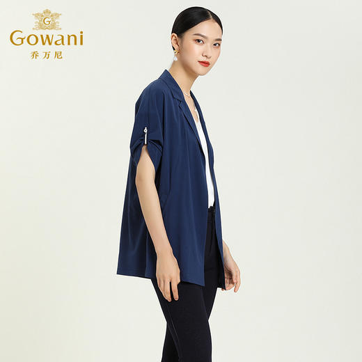 【两色可选】乔万尼秋装中长款上衣桑蚕丝外套宽松短袖开衫EB1B702 商品图9