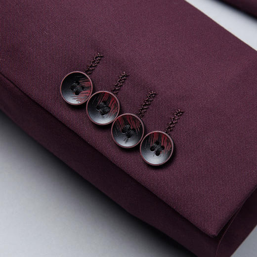 【明星款】罗蒙男士西服套装正装商务职业装新郎结婚礼服酒红色西装套装两件套 商品图3