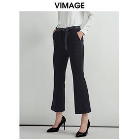VIMAGE纬漫纪时尚通勤干练百搭职业显瘦微喇九分裤女V1405005D