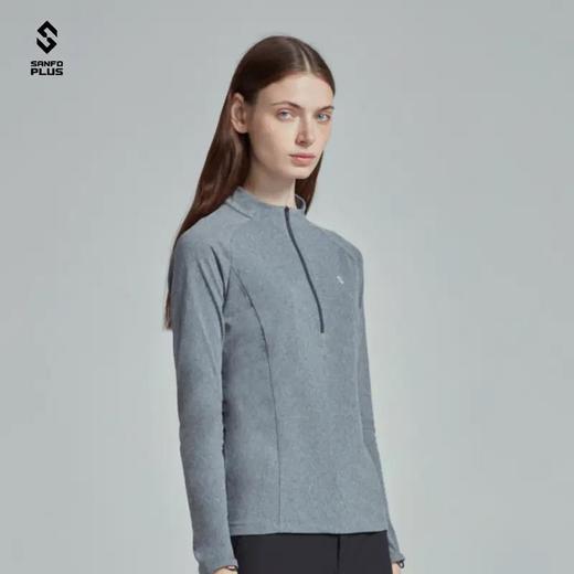 SANFO PLUS SUW-19099 女款五十度灰长袖拉链套头衫 商品图1