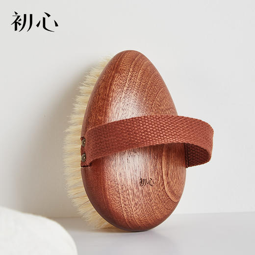 初心| 水滴形洗澡刷无柄款乌檀木猪鬃毛 商品图5