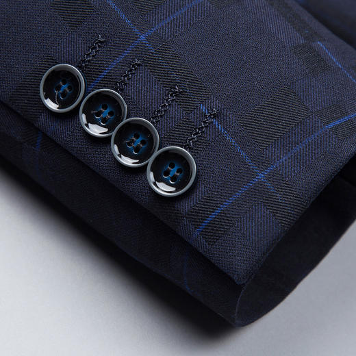 【明星款】罗蒙男士西服套装正装商务职业装新郎结婚礼服格纹西装 商品图3