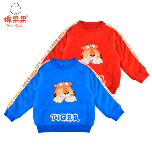 新年款棉果果秋冬季男童上衣加棉新年款喜庆大红色卫衣M412180820645 商品图1