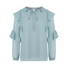 VIMAGE纬漫纪时尚洋气系带荷叶边装饰雪纺衫上衣女V1413004D 商品缩略图4
