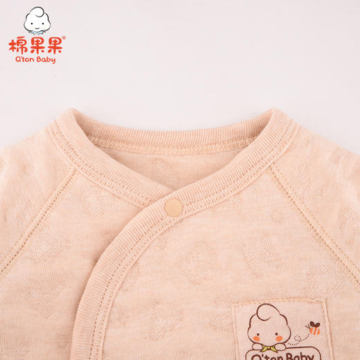 棉果果冬季新疆彩棉男童女童提花空气层偏襟上衣M401111620629 商品图2