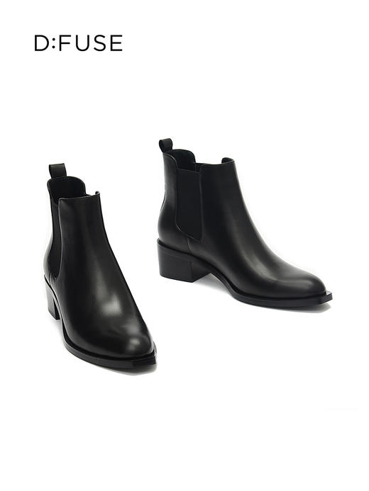 【内购】绒里可选迪芙斯2020英伦帅气率性切尔西粗跟短靴女靴DF04116409 商品图4