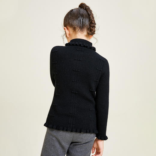 METTE羊绒世家童装女宝100%山羊绒衫中大童高领弹力修身保暖毛衣 商品图6