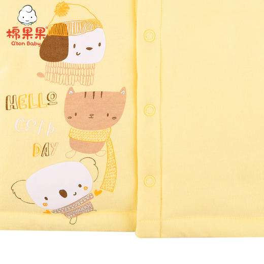 棉果果冬季内衣男童女童铺棉对开上衣M401141820615 商品图3