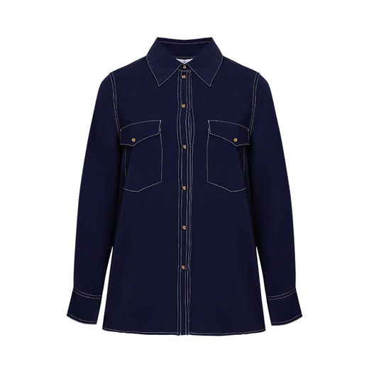 VIMAGE纬漫纪时尚简约通勤百搭休闲显瘦衬衫女上衣V1409001D 商品图4