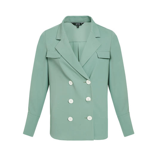 VIMAGE纬漫纪秋季新款是时尚通勤干练简约双排扣翻领衬衫上衣V1409009D 商品图4