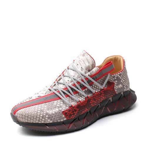 【20秋冬新款】UROK蟒蛇皮休闲运动鞋 时尚真皮舒适男鞋 商品图1