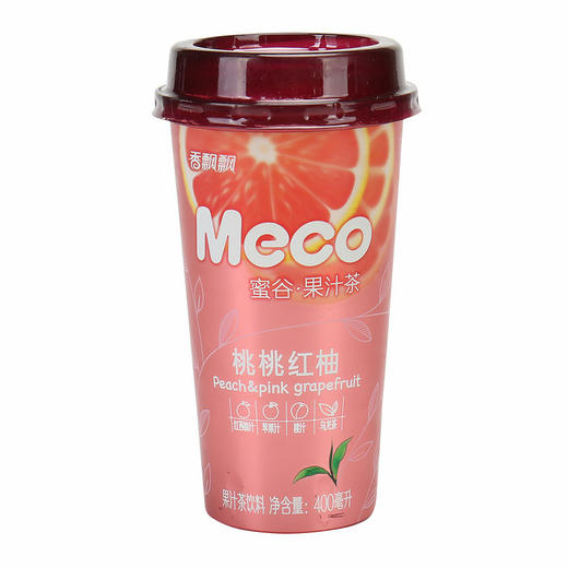 香飘飘桃桃红柚果汁茶饮料400ml/杯 商品图0