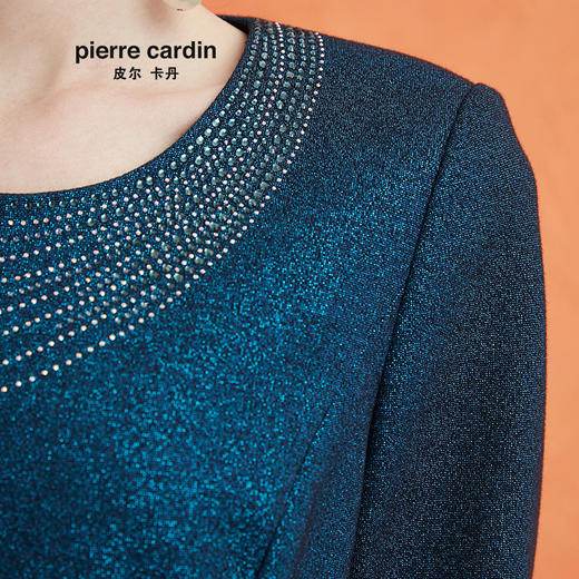 皮尔卡丹女装秋季新款轻奢端庄长袖连衣裙P0405DL02L0
 商品图3