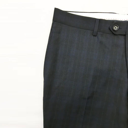 Marco Azzali 藏青色格子毛西裤P3105400 商品图0