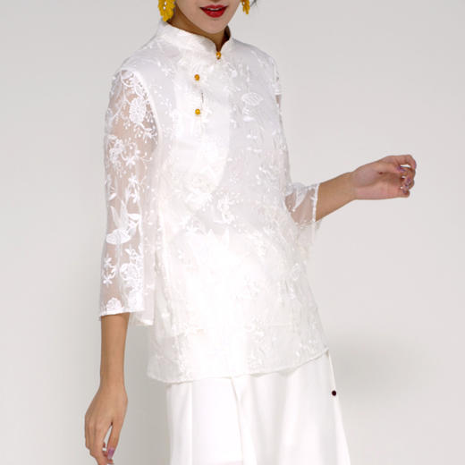 丁摩新中式真丝刺绣上衣20-19DB399240531 商品图2