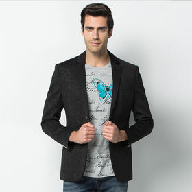 Marco Azzali 黑色立体压花空气层单上衣 H3702200