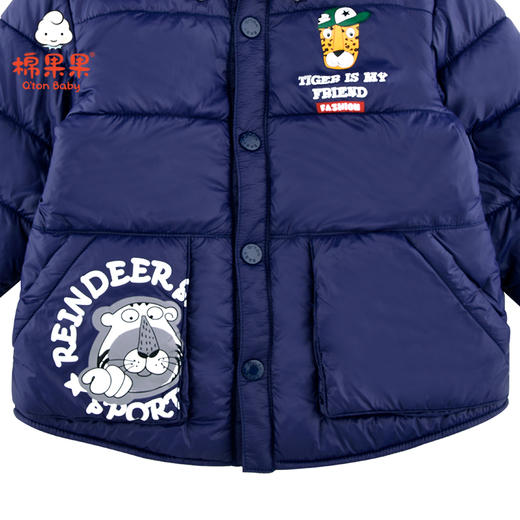 棉果果冬季男童尼丝纺衬衫式棉服M412101720650 商品图2