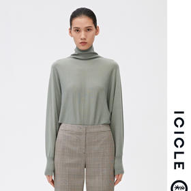 ICICLE之禾女装20秋冬新款丝毛绒高领连袖套衫1CD23124171A