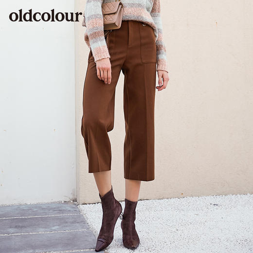 oldcolour冬季新品商场同款休闲阔腿裤女L41073173 商品图0
