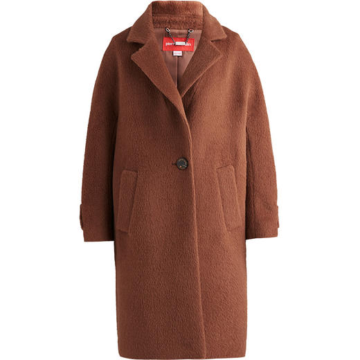 皮尔卡丹女装大衣水波纹中长款羊驼毛保暖羊毛呢外套P0418CH05K0
 商品图4