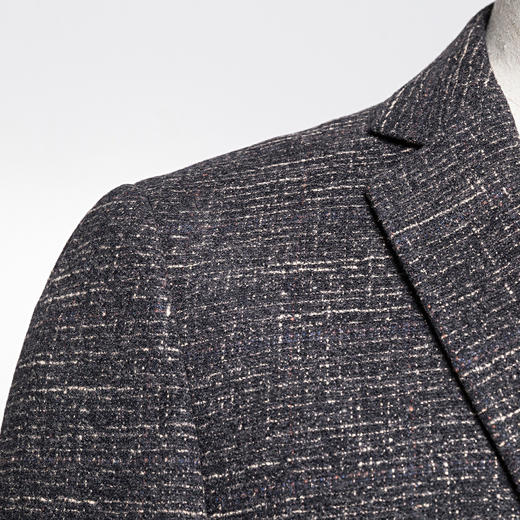 【磨毛面料】罗蒙男士休闲西装外套厚款格子西服男式单西 商品图2