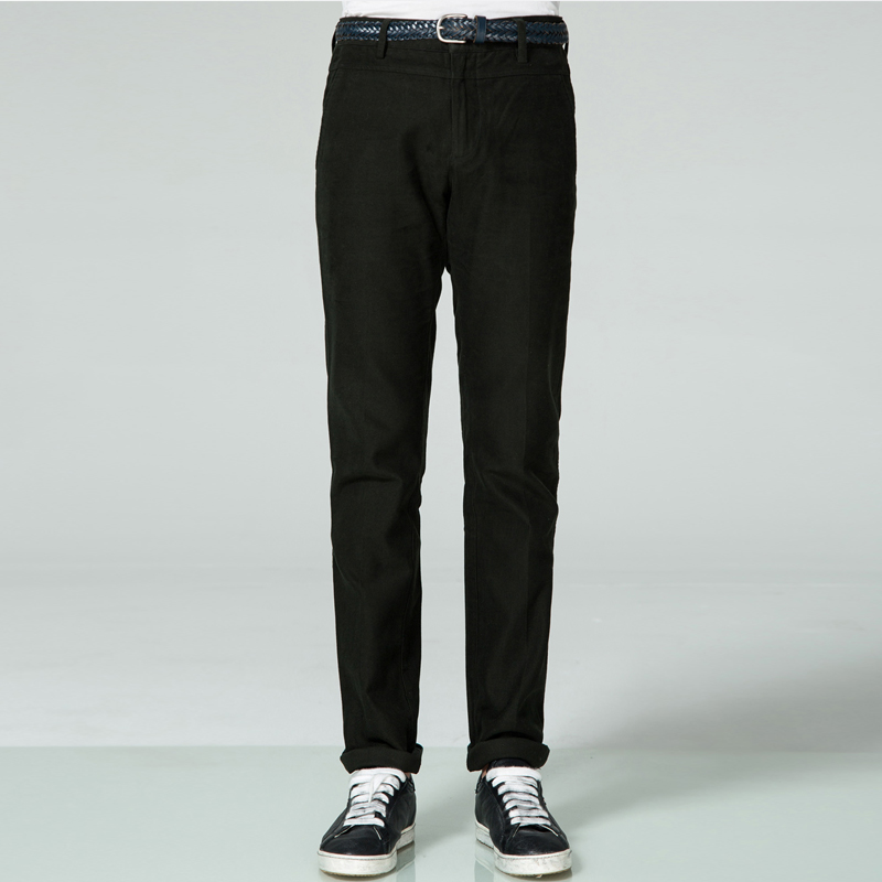 Marco Azzali 深墨绿色纯棉休闲裤 P3504700