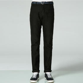 Marco Azzali 深墨绿色纯棉休闲裤 P3504700